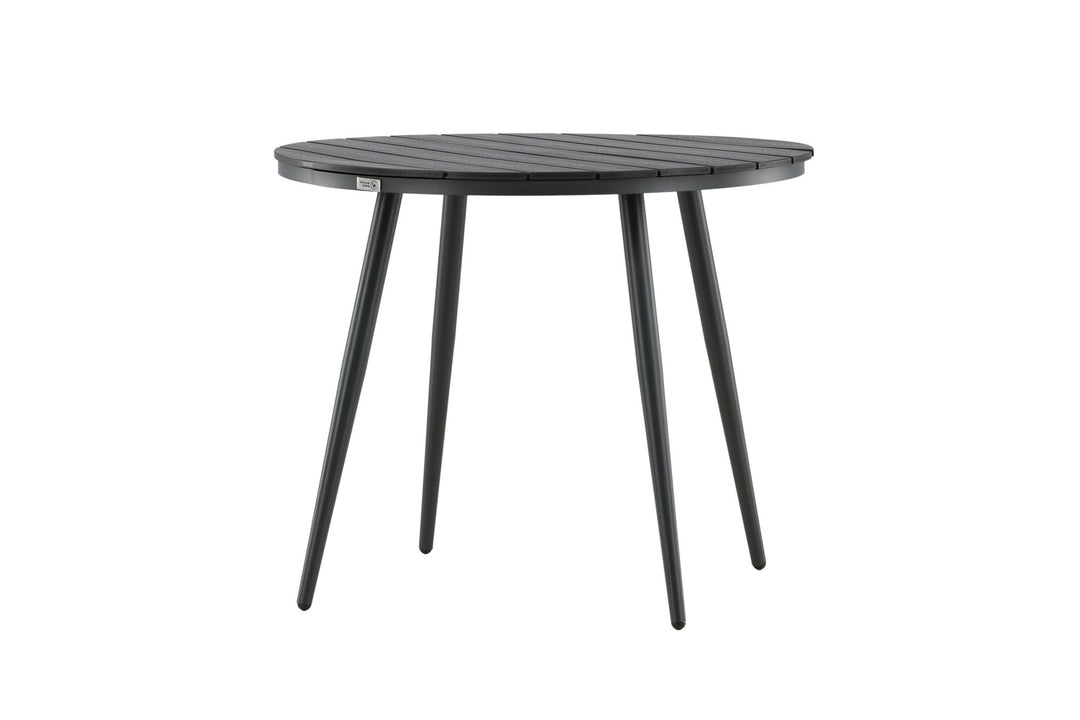 Venture Home Break - Dining Table Round- Black / Black - Alu / Aintwood - 90ø