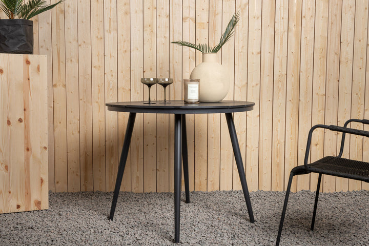 Venture Home Break - Dining Table Round- Black / Black - Alu / Aintwood - 90ø