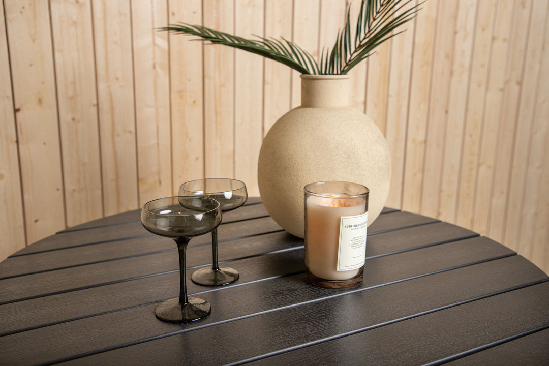 Venture Home Break - Dining Table Round- Black / Black - Alu / Aintwood - 90ø