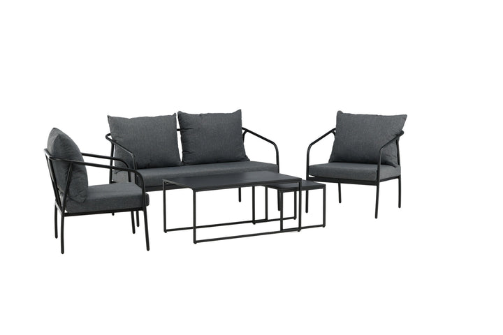 Venture Home Sopot - Sofa Set- Black / Grey - Steel