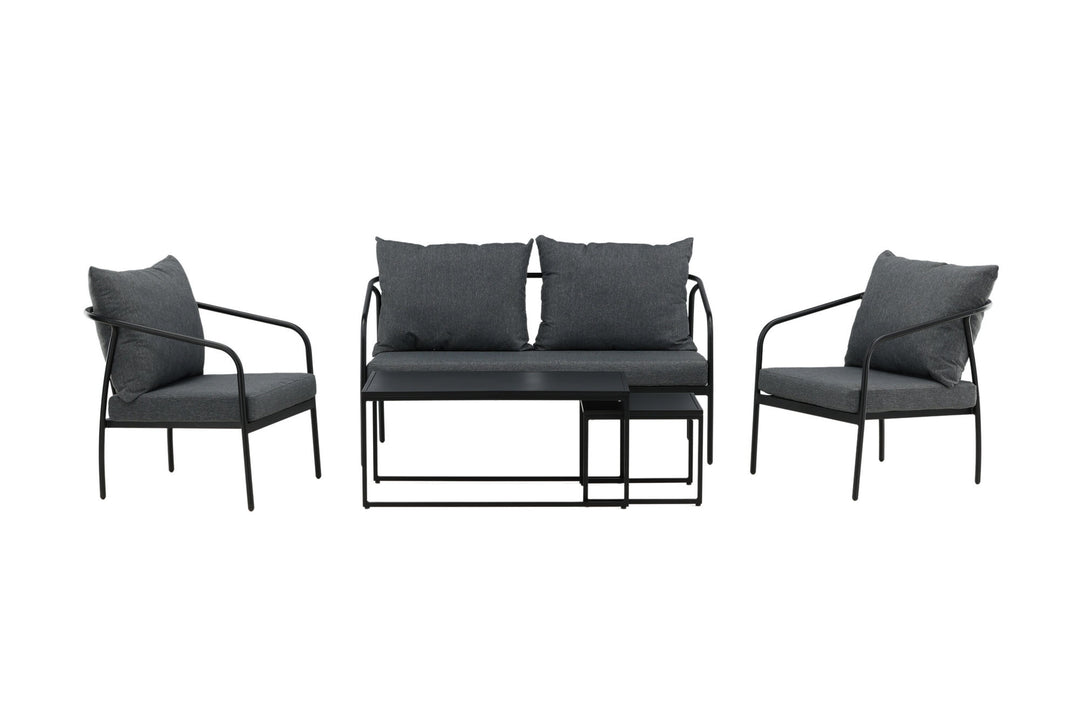 Venture Home Sopot - Sofa Set- Black / Grey - Steel