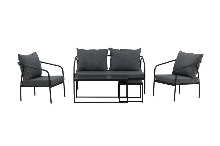 Venture Home Sopot - Sofa Set- Black / Grey - Steel