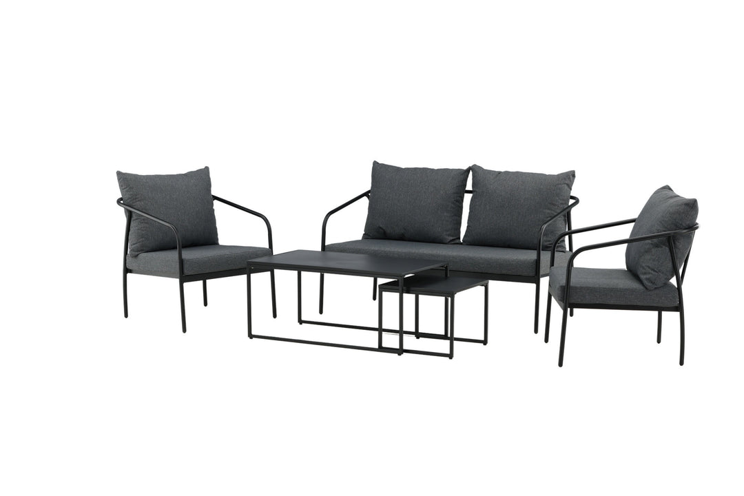 Venture Home Sopot - Sofa Set- Black / Grey - Steel