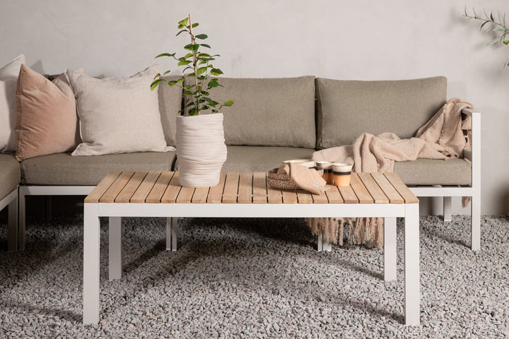 Venture Home Brasilia Sofa Table - Beige alu / teakslats
