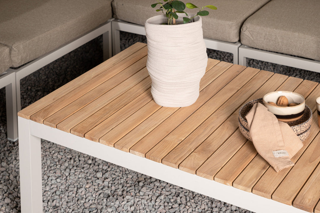 Venture Home Brasilia Sofa Table - Beige alu / teakslats