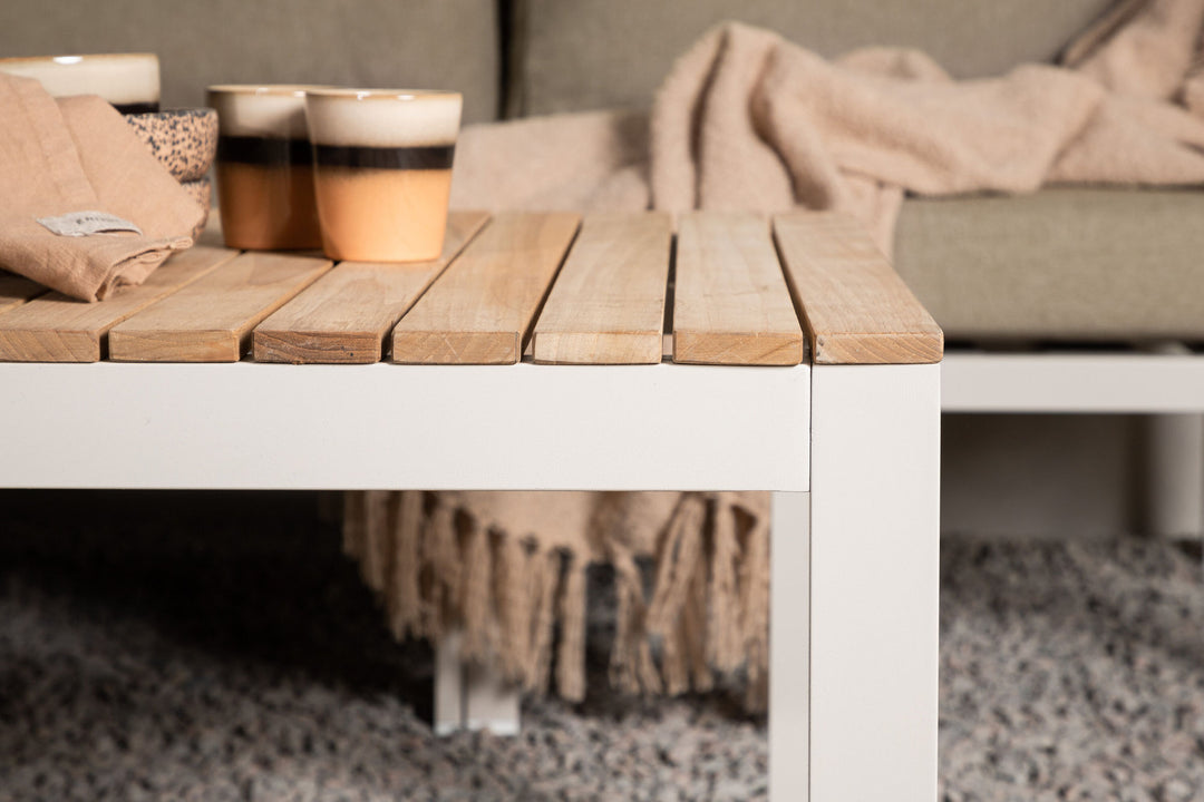 Venture Home Brasilia Sofa Table - Beige alu / teakslats