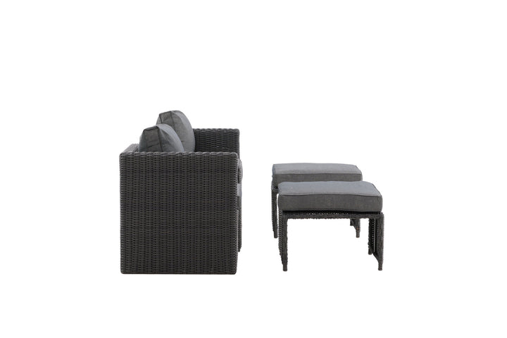 Venture Home Quad - Sofa Set- Black - Wicker -