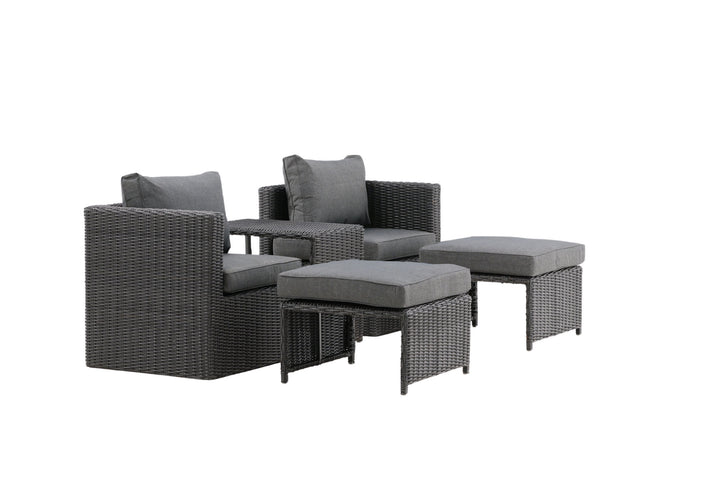 Venture Home Quad - Sofa Set- Black - Wicker -