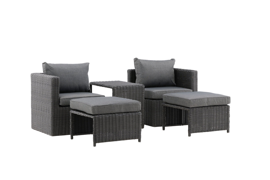Venture Home Quad - Sofa Set- Black - Wicker -