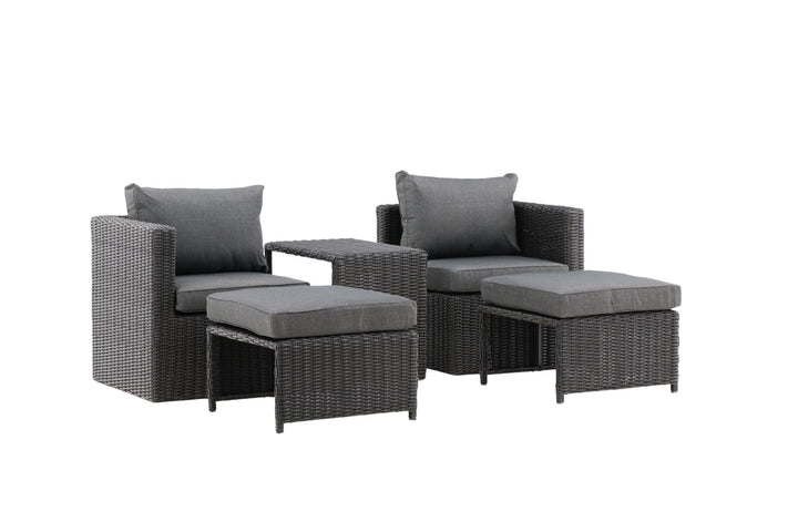 Venture Home Quad - Sofa Set- Black - Wicker -