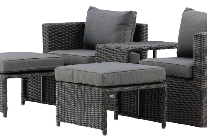 Venture Home Quad - Sofa Set- Black - Wicker -