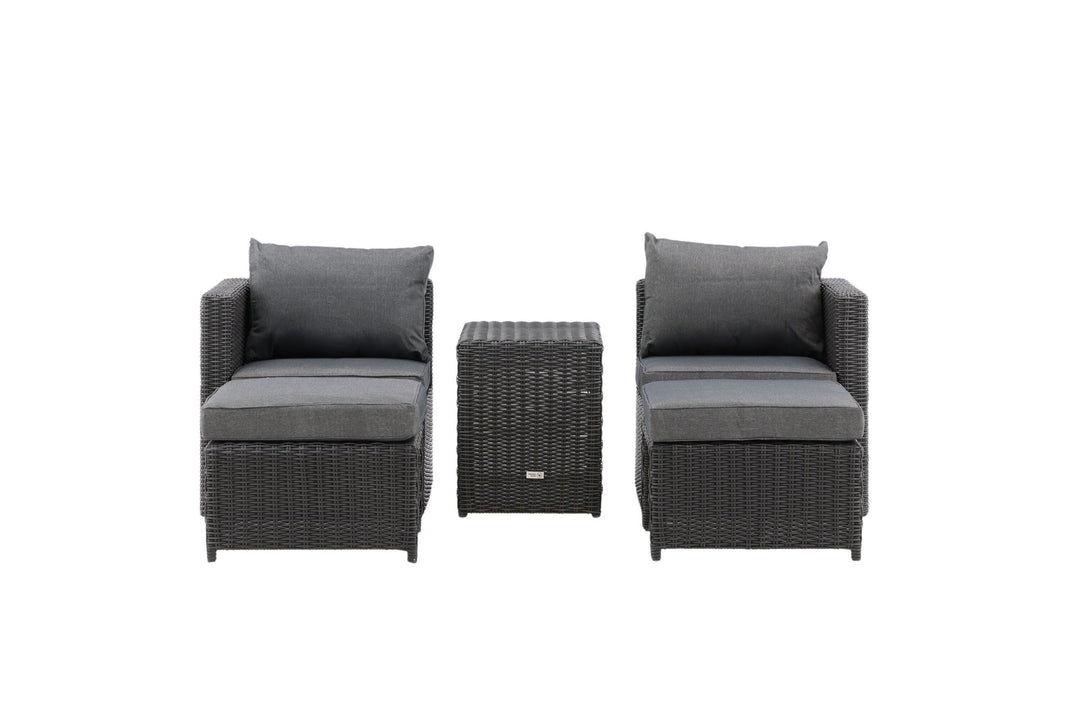 Venture Home Quad - Sofa Set- Black - Wicker -