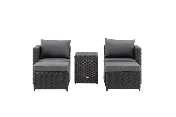 Venture Home Quad - Sofa Set- Black - Wicker -