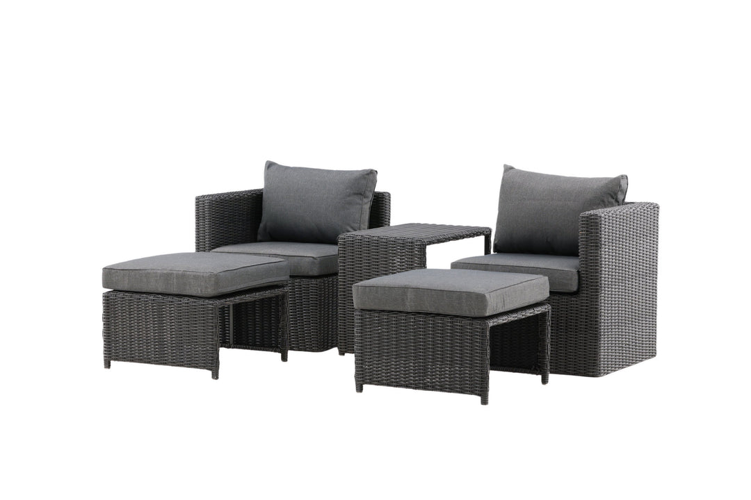 Venture Home Quad - Sofa Set- Black - Wicker -
