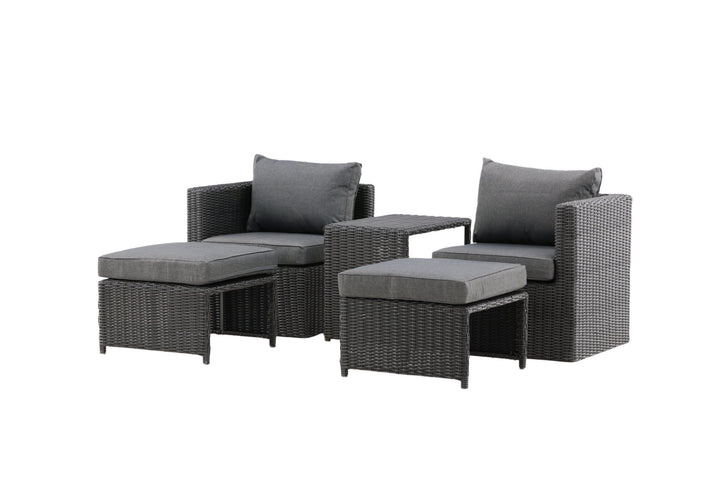 Venture Home Quad - Sofa Set- Black - Wicker -