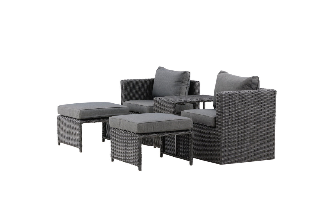 Venture Home Quad - Sofa Set- Black - Wicker -