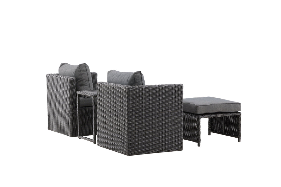 Venture Home Quad - Sofa Set- Black - Wicker -