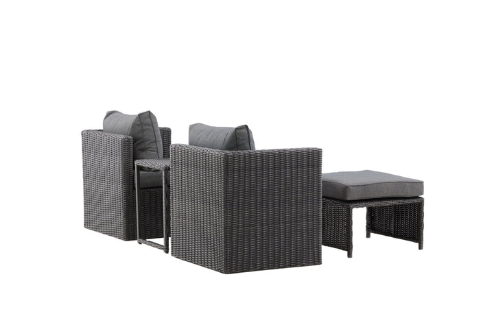 Venture Home Quad - Sofa Set- Black - Wicker -