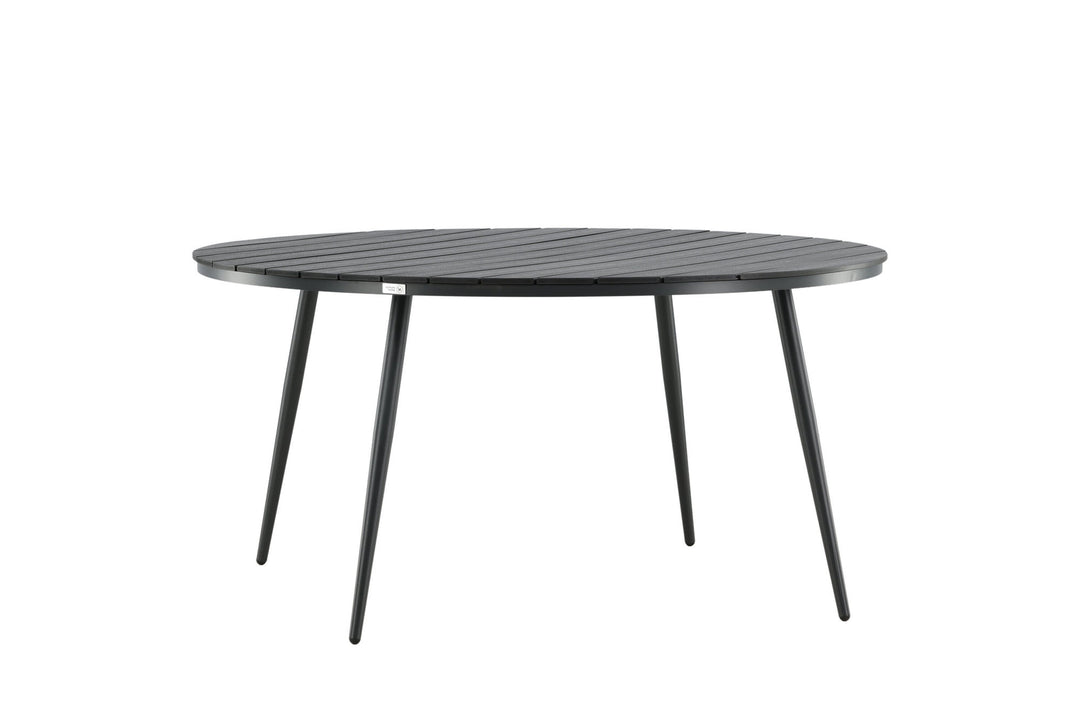 Venture Home Break - Dining Table Round- Black / Black - Alu / Aintwood - 150ø