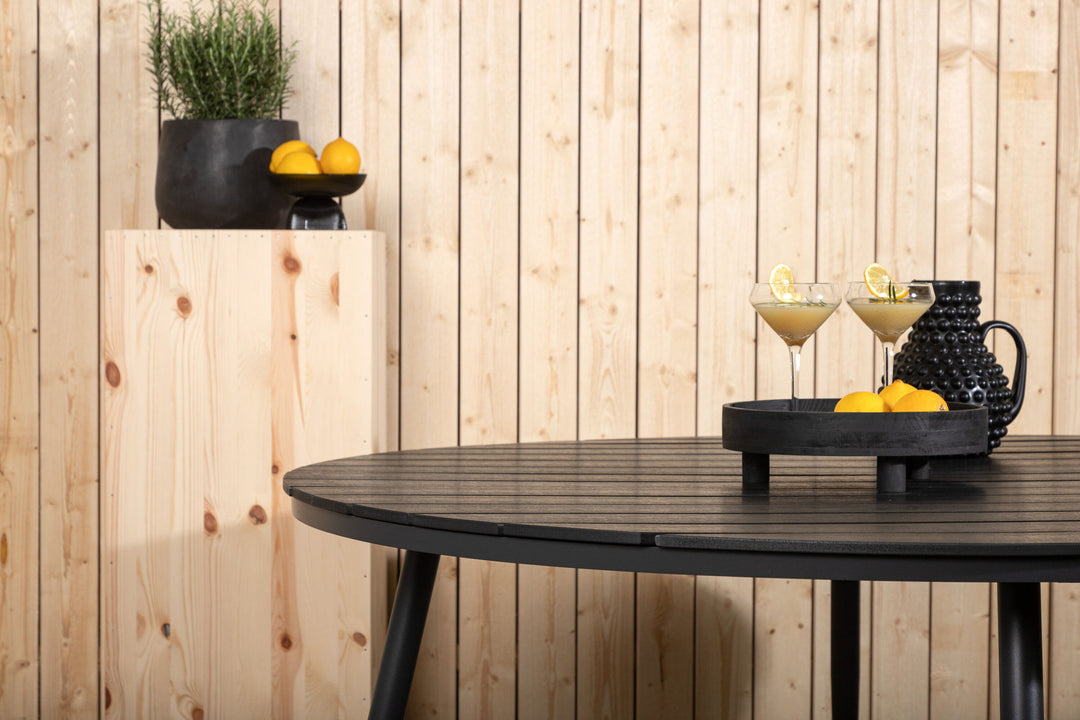 Venture Home Break - Dining Table Round- Black / Black - Alu / Aintwood - 150ø