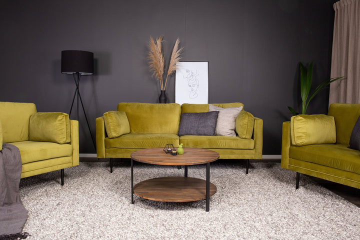 Venture Home Boom - 3 seat sofa Velvet - Spring Green+Black Legs for Boom Sofa - FULL SET_1