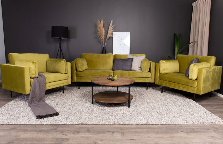 Venture Home Boom - 3 seat sofa Velvet - Spring Green+Black Legs for Boom Sofa - FULL SET_1