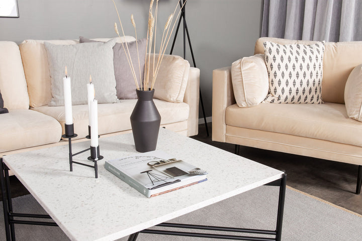 Venture Home Boom - 3 seat sofa Velvet - Creme+Black Legs for Boom Sofa - FULL SET_1