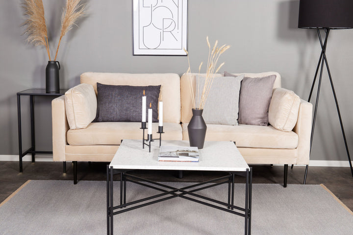 Venture Home Boom - 3 seat sofa Velvet - Creme+Black Legs for Boom Sofa - FULL SET_1