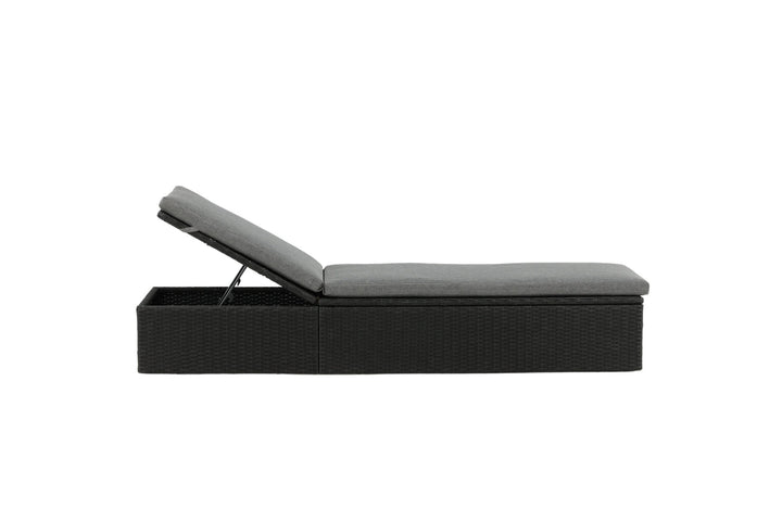 Venture Home Quad - Sun Lounge inc. Cushion- Black - Wicker -