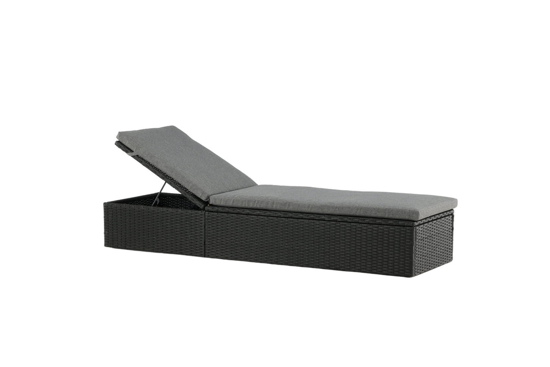 Venture Home Quad - Sun Lounge inc. Cushion- Black - Wicker -