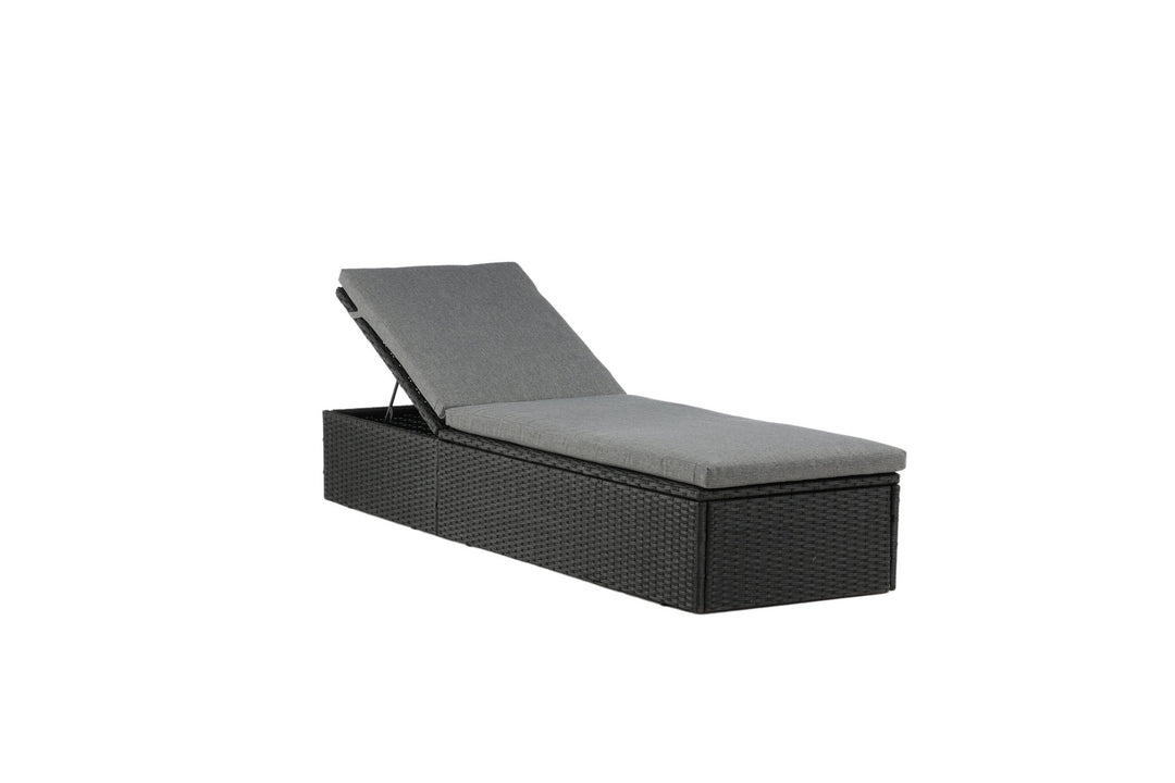 Venture Home Quad - Sun Lounge inc. Cushion- Black - Wicker -