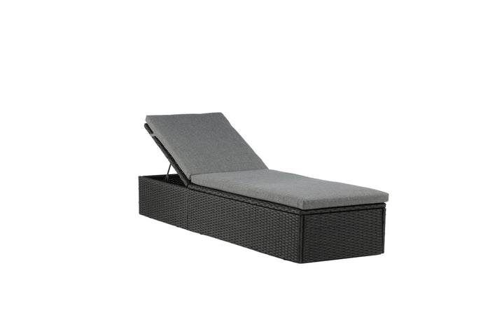 Venture Home Quad - Sun Lounge inc. Cushion- Black - Wicker -