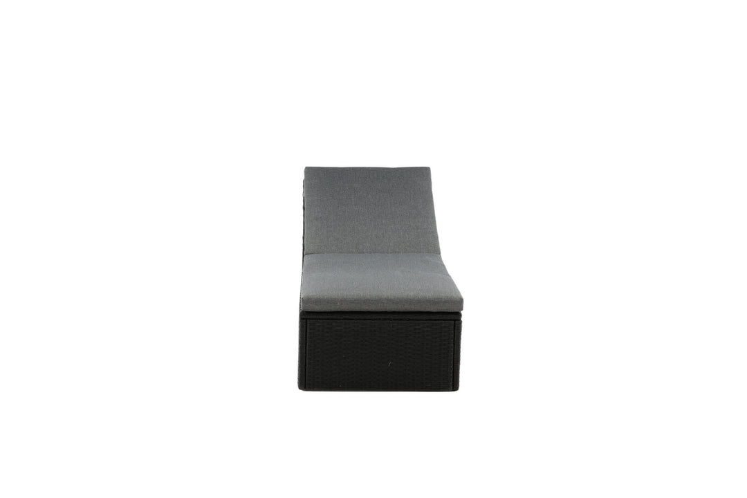Venture Home Quad - Sun Lounge inc. Cushion- Black - Wicker -