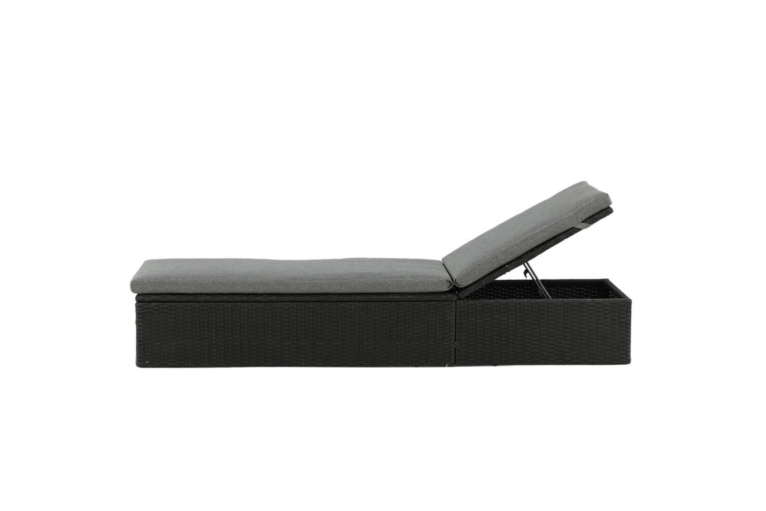 Venture Home Quad - Sun Lounge inc. Cushion- Black - Wicker -
