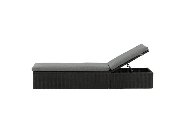 Venture Home Quad - Sun Lounge inc. Cushion- Black - Wicker -