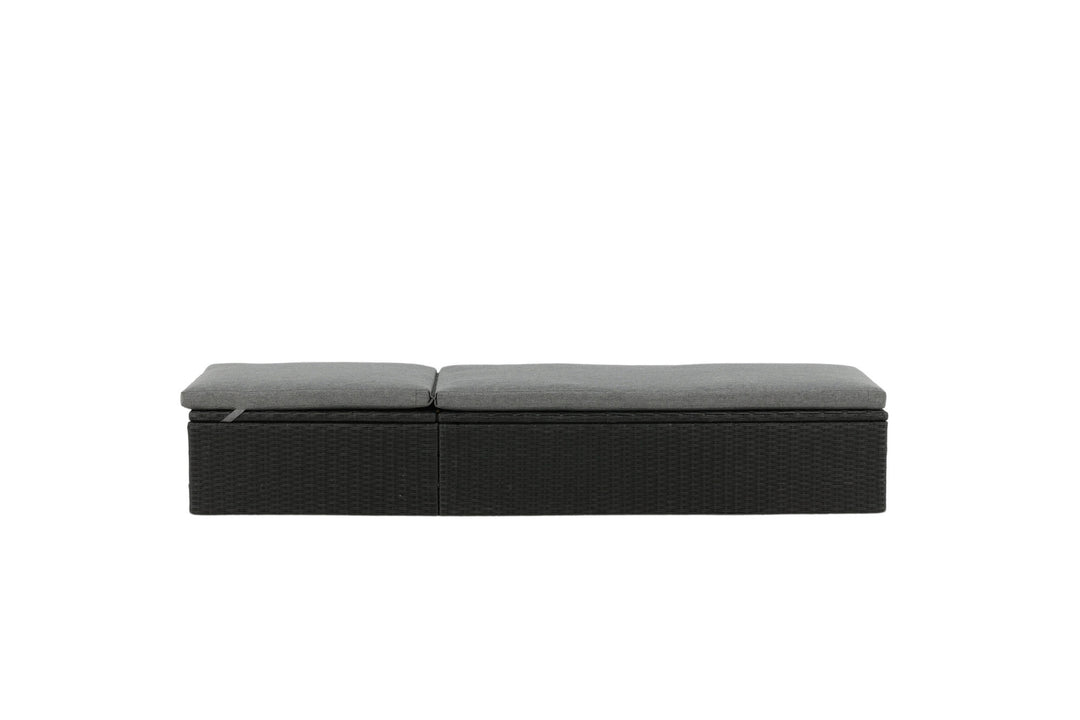 Venture Home Quad - Sun Lounge inc. Cushion- Black - Wicker -
