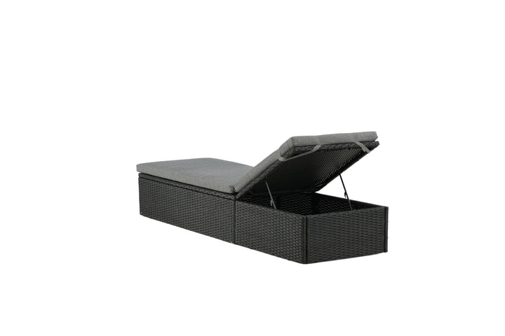 Venture Home Quad - Sun Lounge inc. Cushion- Black - Wicker -