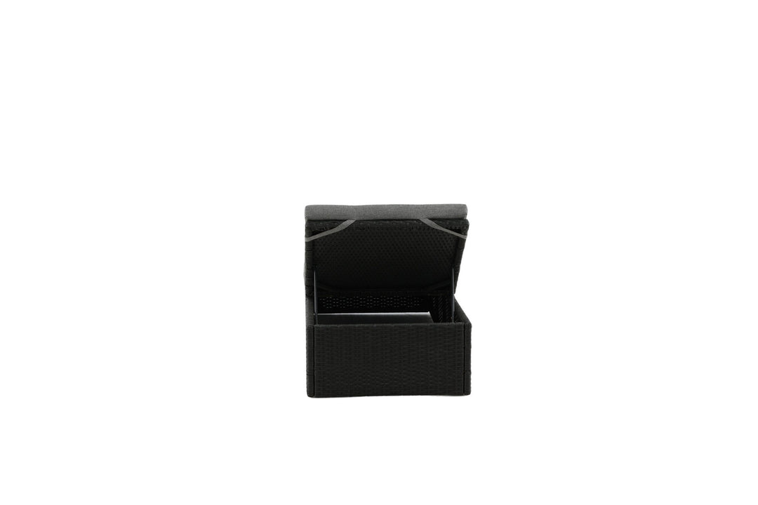 Venture Home Quad - Sun Lounge inc. Cushion- Black - Wicker -