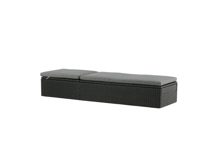 Venture Home Quad - Sun Lounge inc. Cushion- Black - Wicker -