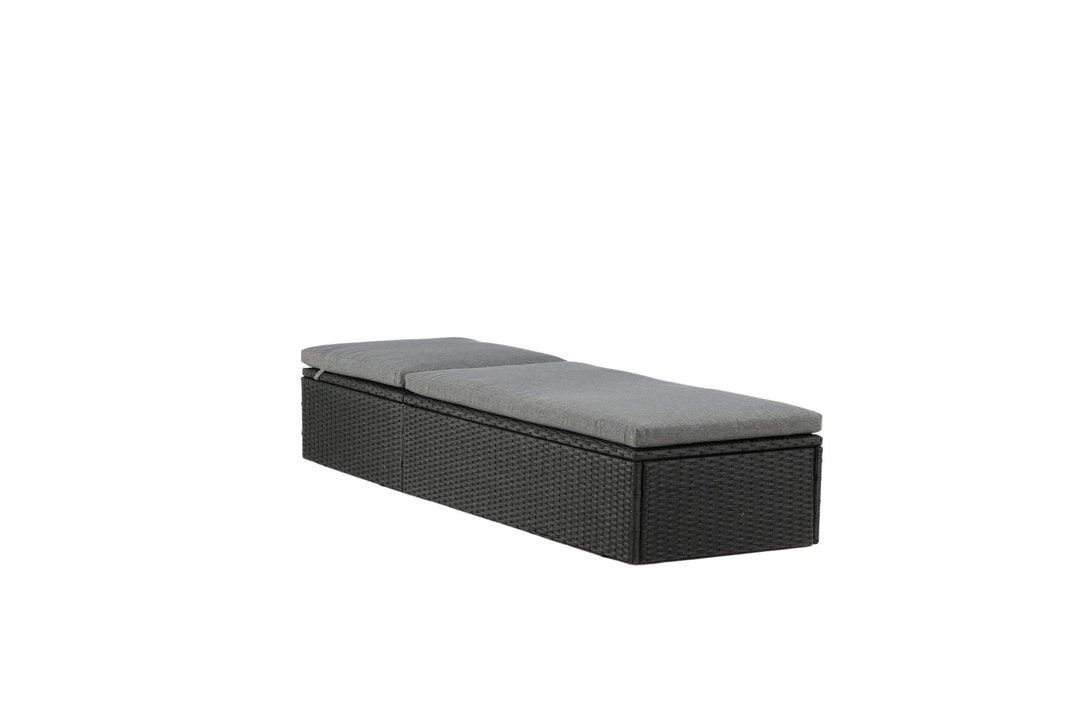 Venture Home Quad - Sun Lounge inc. Cushion- Black - Wicker -