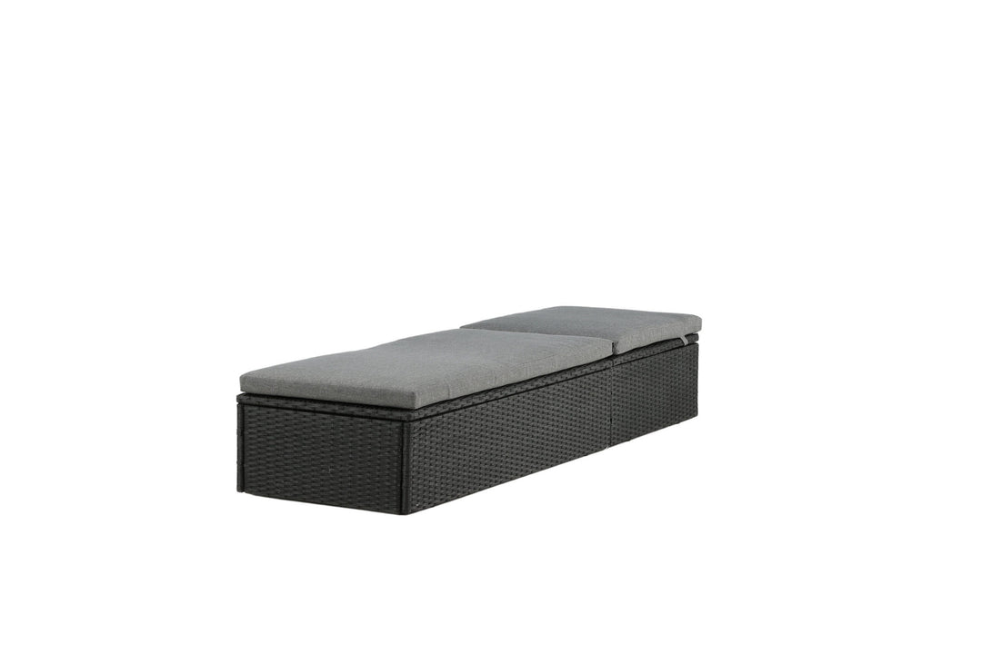 Venture Home Quad - Sun Lounge inc. Cushion- Black - Wicker -