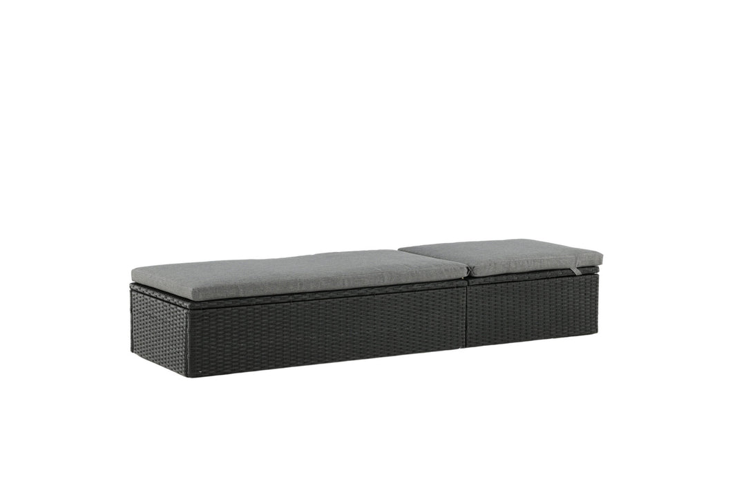 Venture Home Quad - Sun Lounge inc. Cushion- Black - Wicker -