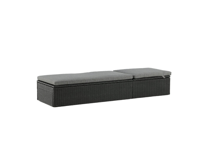 Venture Home Quad - Sun Lounge inc. Cushion- Black - Wicker -