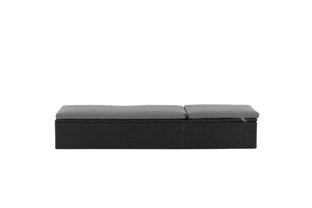 Venture Home Quad - Sun Lounge inc. Cushion- Black - Wicker -