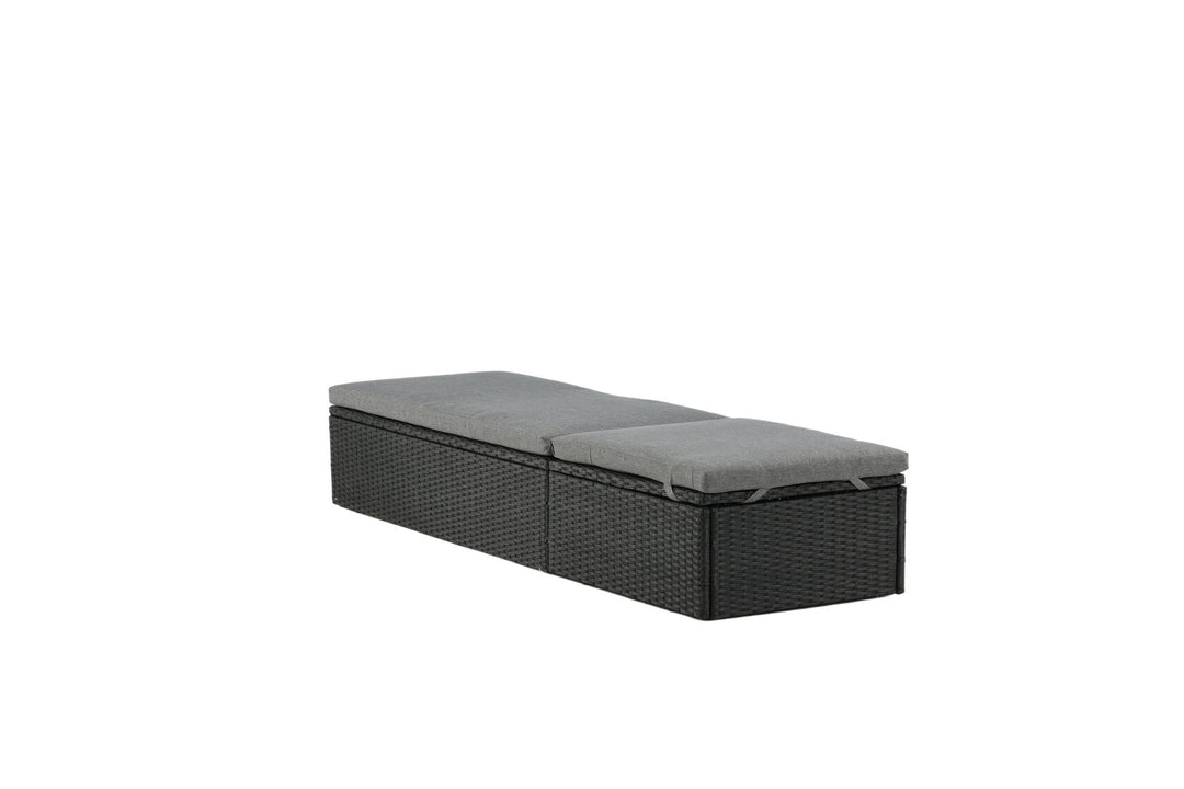 Venture Home Quad - Sun Lounge inc. Cushion- Black - Wicker -