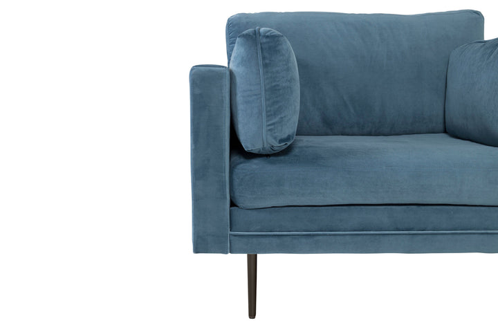 Venture Home Boom - Single Chair Velvet - Blue+Black Legs for Boom Sofa - FULL SET_1