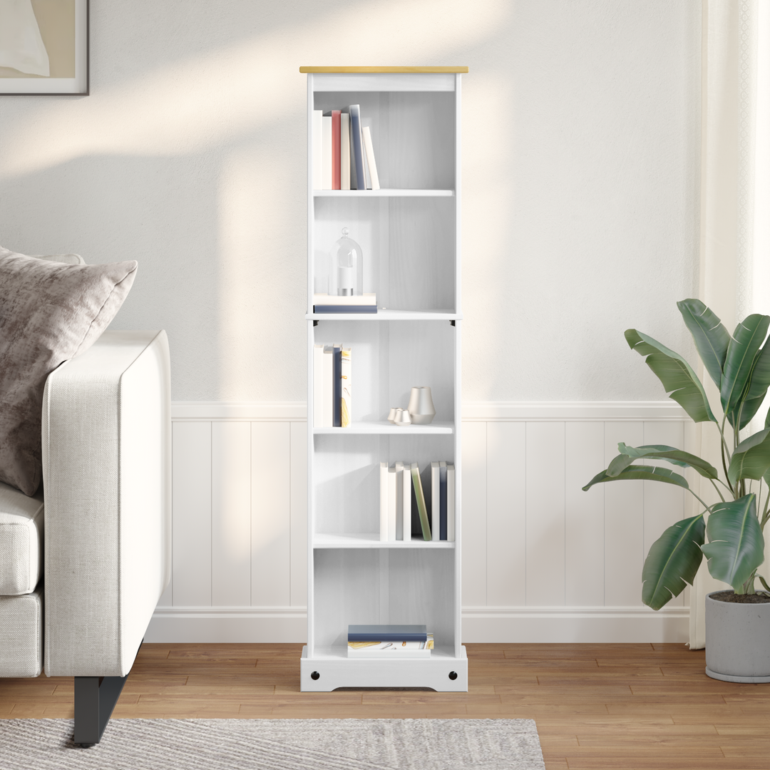 Bogreol Hvid 46 x 20 x 170 cm Massiv fyrretræ