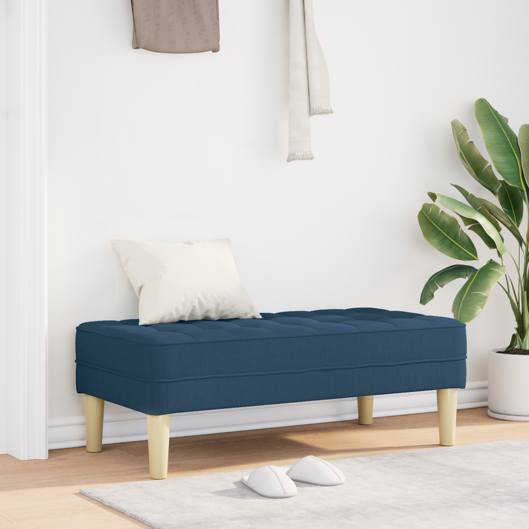 bænk med pude Blå 113 x 57 x 39 cm Stof