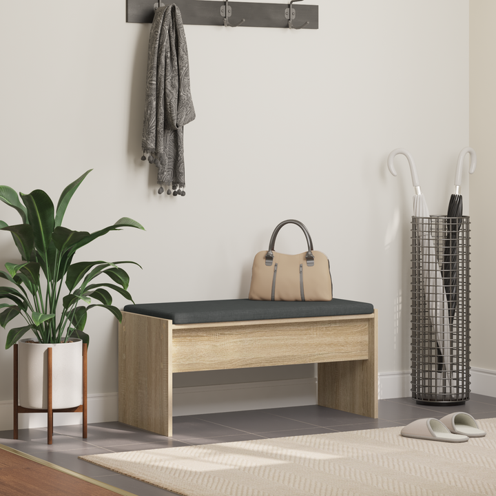 Hallbænk med pude Sonoma eg 83 x 38 x 40 cm