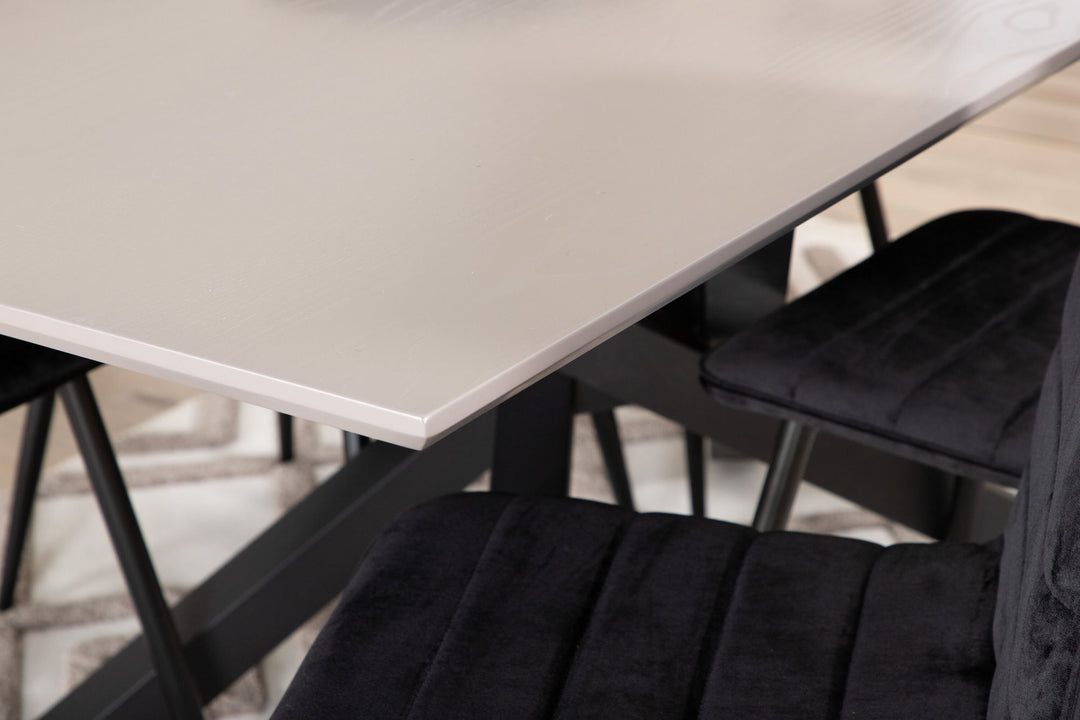 Venture Home Piazza Dining Table , Black Grey Veneer+Windu Lyx Chair , Black Black Velvet_6